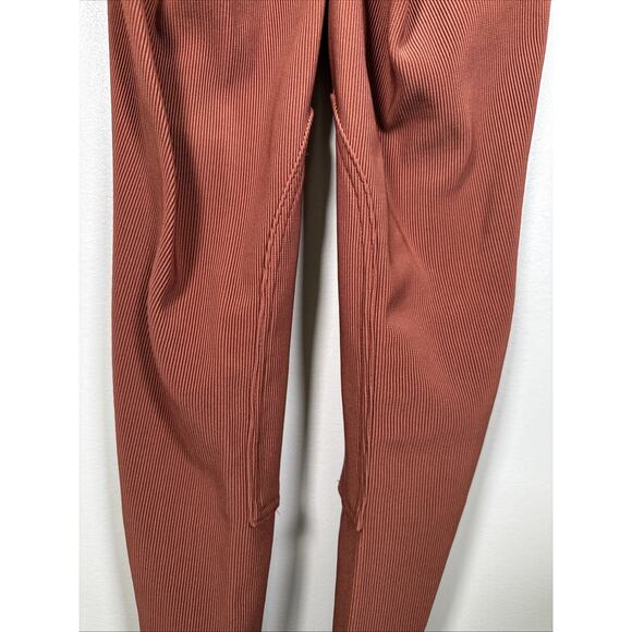 AMERICAN APPAREL RIDING PANT S Ribbed Equestrian Henna Rust Brown High Rise - Picture 4 of 10